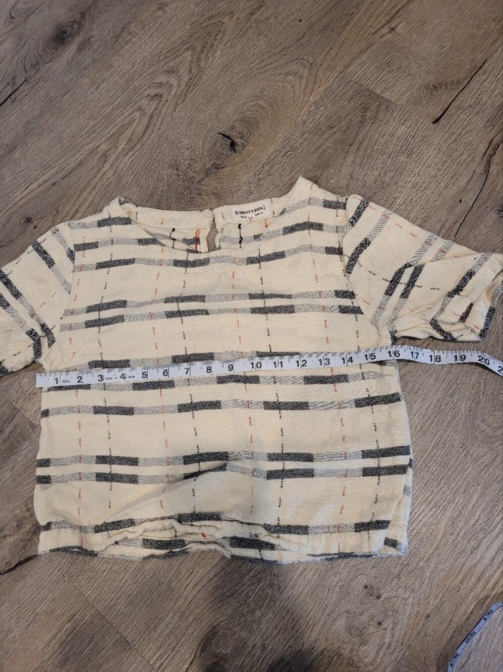 Bridge & Burn Leona Crop Plaid Top Alpenglow Stripe Modal Linen Size XS - Picture 7 of 9